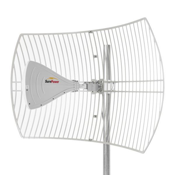 SurePower 25 dBi Wide Band Directional Parabolic Grid Antenna (600 - 6500 MHz).  No Free Freight